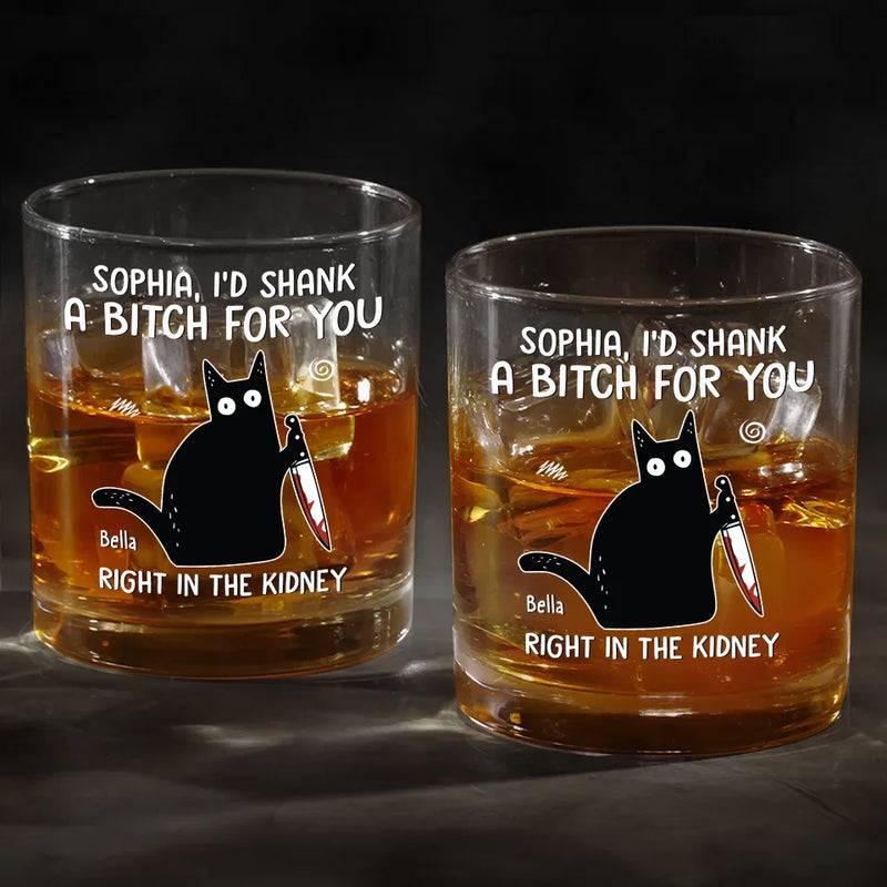 I'd Go To The Ends Of The Earth For You - Funny  Personalized Custom Whiskey Glass - Christmas Gift For Best Friends, Sisters, Family Members, Coworkers