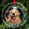 Custom Photo My Heart Will Always Wear The Pawprints Left By You - Memorial Personalized Custom Circle Glass Ornament - Christmas Gift, Sympathy Gift For Pet Owners, Pet Lovers