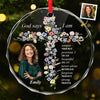 Custom Photo I Believe In Myself - Affirmation Personalized Custom Circle Glass Ornament - Christmas Gift For Yourself