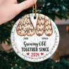 A Lifetime Is Never Enough With You - Couple Personalized Custom 3D Inflated Effect Printed Ornament - Ceramic Round Shaped - New Arrival, Christmas Gift For Husband Wife, Anniversary AMZ