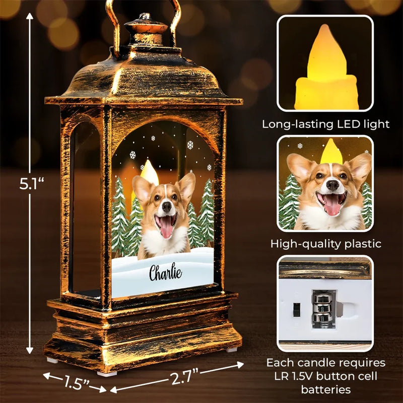 Custom Photo A Paw Print On My Heart - Memorial Personalized Custom Christmas Wind Lamp - Sympathy Gift, Christmas Gift For Pet Owners, Pet Lovers