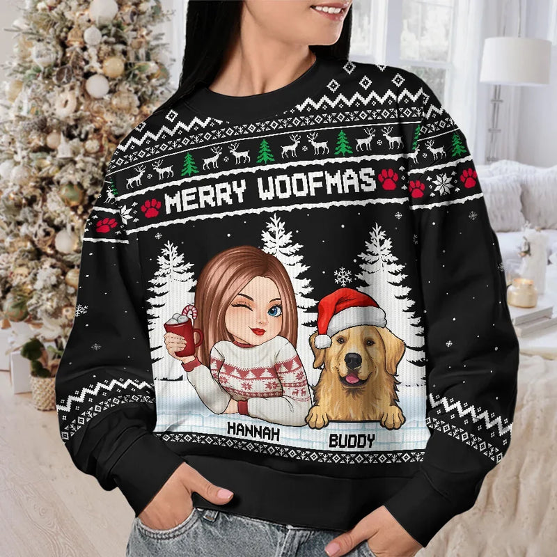 The Road To My Heart Is Paved With Paw Prints - Dog & Cat Personalized Custom Ugly Sweatshirt - Unisex Wool Jumper - Christmas Gift For Pet Owners, Pet Lovers