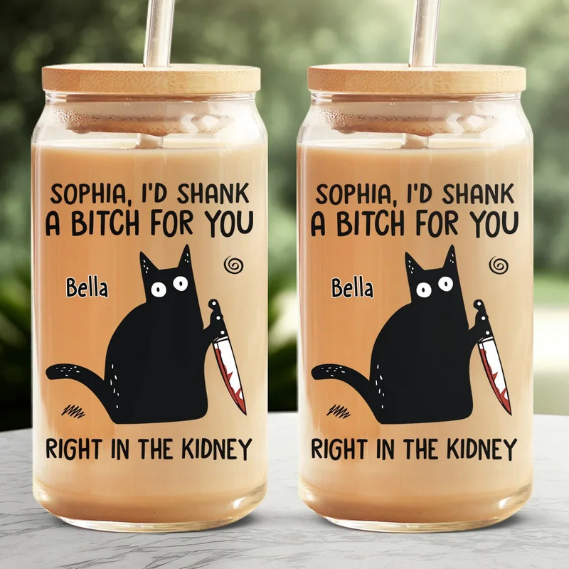 Sip Coffee, Share Laughs, Support Each Other - Friend Personalized Custom Glass Cup, Iced Coffee Cup - Christmas Gift For Best Friends, Sisters, Family Members, Coworkers
