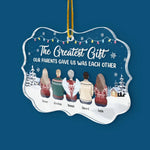 Unwrapping Presents And Creating Memories With My Amazing Siblings - Family Personalized Custom Ornament - Acrylic Custom Shaped - Christmas Gift For Family Members, Siblings, Brothers, Sisters