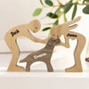Love Makes A Family - Dog & Cat Personalized Custom Shaped Wooden Art Puzzle - Wooden Pet Carvings, Wood Sculpture Table Ornaments, Carved Wood Decor - Gift For Pet Owners, Pet Lovers
