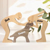 Love Makes A Family - Dog & Cat Personalized Custom Shaped Wooden Art Puzzle - Wooden Pet Carvings, Wood Sculpture Table Ornaments, Carved Wood Decor - Gift For Pet Owners, Pet Lovers