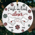 I Love You Snow Much - Bestie Personalized Custom 3D Inflated Effect Printed Ornament - Ceramic Round Shaped - Christmas Gift For Best Friends, BFF, Sisters