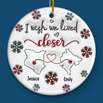 I Love You Snow Much - Bestie Personalized Custom 3D Inflated Effect Printed Ornament - Ceramic Round Shaped - Christmas Gift For Best Friends, BFF, Sisters