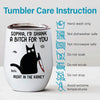A Stab To The Core, Yet Here I Am - Friend Personalized Custom Wine Tumbler - Christmas Gift For Best Friends, Sisters, Family Members, Coworkers
