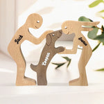 The Love Of A Family Is Life's Greatest Blessing - Dog & Cat Personalized Custom Shaped Wooden Art Puzzle - Wooden Pet Carvings, Wood Sculpture Table Ornaments, Carved Wood Decor - Gift For Couple, Dog Lovers