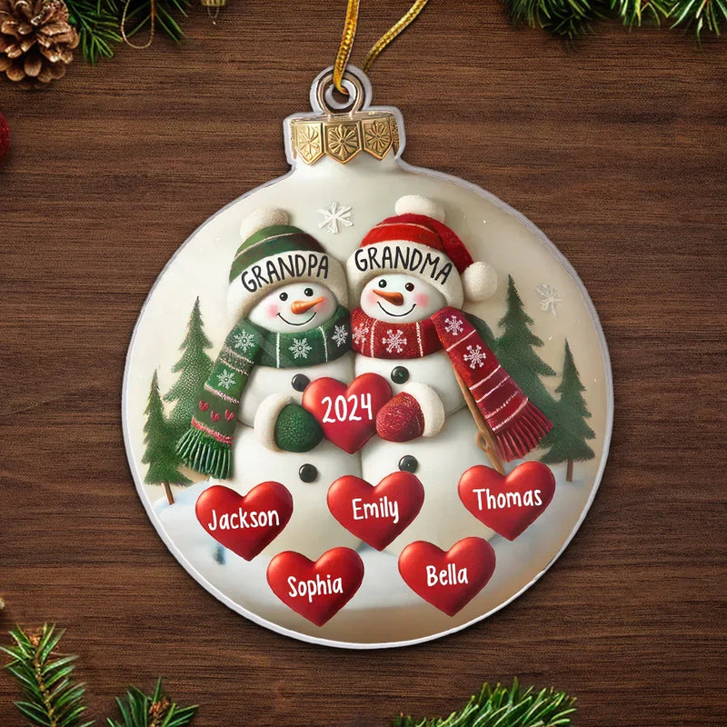 Remember This December, That Love Weighs More Than Gold - Family Personalized Custom Ornament - Acrylic Custom Shaped - Christmas Gift For Grandma, Grandpa, Grandkid