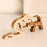 The Love Of A Family Is Life's Greatest Blessing - Dog & Cat Personalized Custom Shaped Wooden Art Puzzle - Wooden Pet Carvings, Wood Sculpture Table Ornaments, Carved Wood Decor - Gift For Couple, Dog Lovers