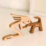 The Love Of A Family Is Life's Greatest Blessing - Dog & Cat Personalized Custom Shaped Wooden Art Puzzle - Wooden Pet Carvings, Wood Sculpture Table Ornaments, Carved Wood Decor - Gift For Couple, Dog Lovers