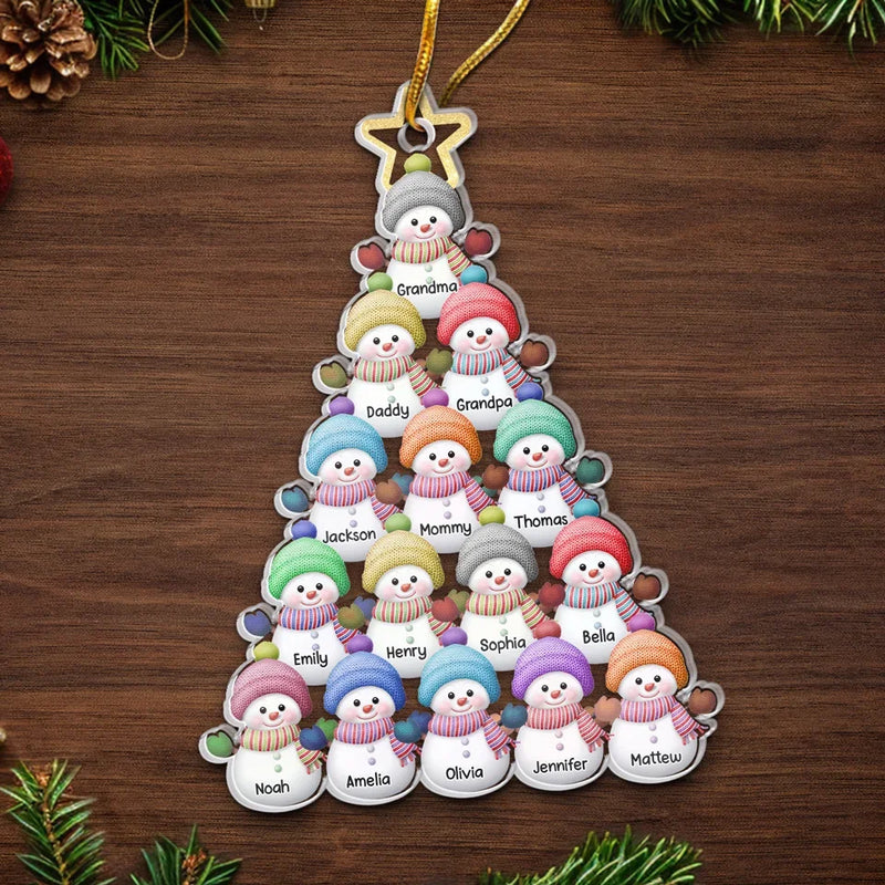 At Christmas Play And Make Good Cheer - Family Personalized Custom Ornament - Acrylic Custom Shaped - Christmas Gift For Family Members
