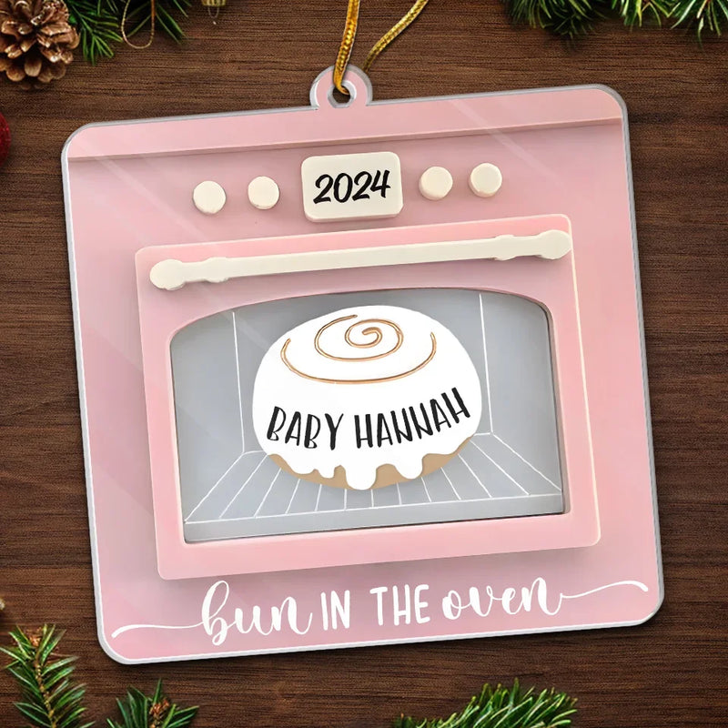 Awaiting Our Little Bundle Of Joy This Christmas - Family Personalized Custom Ornament - Acrylic Custom Shaped - Christmas Gift For Baby Kids, Newborn Baby