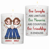 Our Friendship Is Endless - Bestie Personalized Custom Smokeless Scented Candle - Christmas Gift For Best Friends, BFF, Sisters