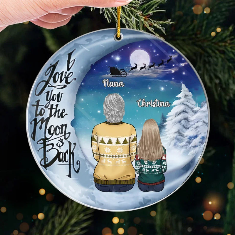 A Nana's Love Is Forever And Always - Family Personalized Custom Ornament - Acrylic Custom Shaped - Christmas Gift For Grandma, Grandkids