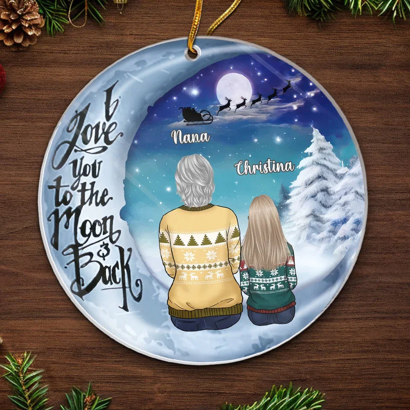 A Nana's Love Is Forever And Always - Family Personalized Custom Ornament - Acrylic Custom Shaped - Christmas Gift For Grandma, Grandkids