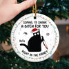 Friends Offer Free Therapy - Friend Personalized Custom Ornament - Ceramic Round Shaped - Christmas Gift For Best Friends, Sisters, Family Members, Coworkers