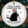 Friends Offer Free Therapy - Friend Personalized Custom Ornament - Ceramic Round Shaped - Christmas Gift For Best Friends, Sisters, Family Members, Coworkers