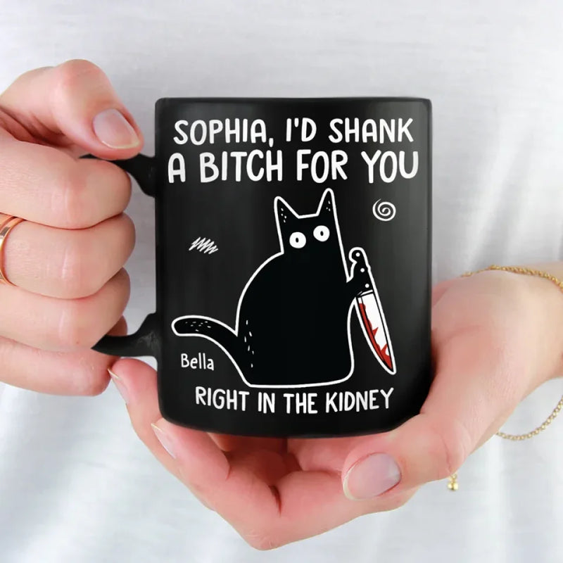 Laughter Here, Together Always - Friend Personalized Custom Black Mug - Christmas Gift For Best Friends, Sisters, Family Members, Coworkers