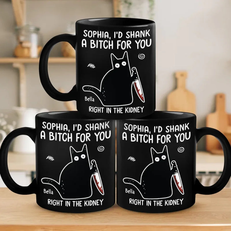 Laughter Here, Together Always - Friend Personalized Custom Black Mug - Christmas Gift For Best Friends, Sisters, Family Members, Coworkers