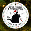 Friends Offer Free Therapy - Friend Personalized Custom Ornament - Ceramic Round Shaped - Christmas Gift For Best Friends, Sisters, Family Members, Coworkers