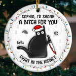 Custom Name Funny Cat Christmas Gifts for Cat Lovers - Personalized Ceramic Ornament