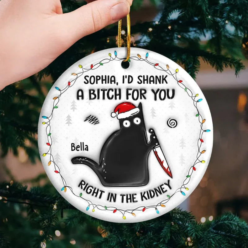 Life Is Too Short For Fake Friends - Friend Personalized Custom 3D Inflated Effect Printed Ornament - Ceramic Round Shaped - Christmas Gift For Best Friends, Sisters, Family Members, Coworkers
