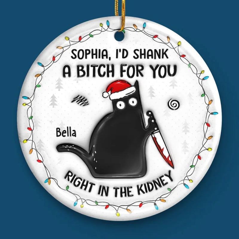 Life Is Too Short For Fake Friends - Friend Personalized Custom 3D Inflated Effect Printed Ornament - Ceramic Round Shaped - Christmas Gift For Best Friends, Sisters, Family Members, Coworkers