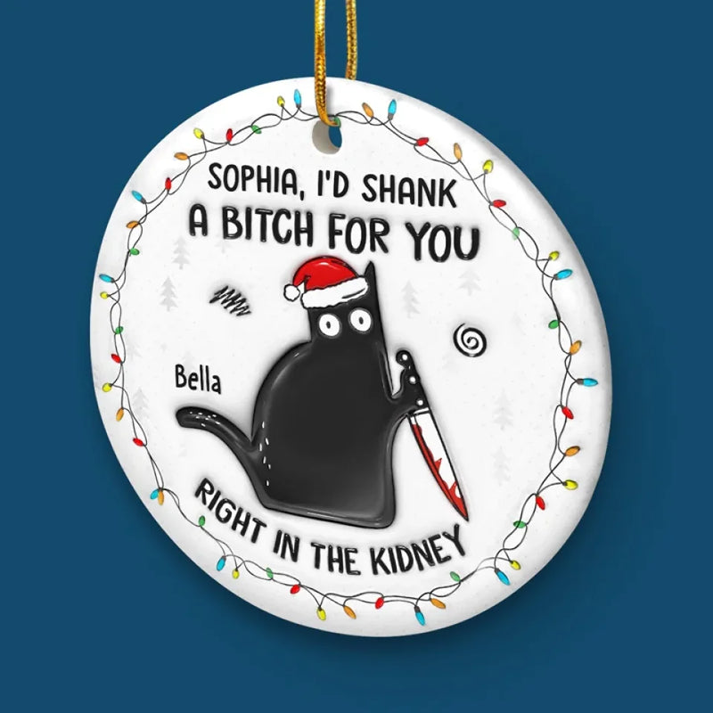 Life Is Too Short For Fake Friends - Friend Personalized Custom 3D Inflated Effect Printed Ornament - Ceramic Round Shaped - Christmas Gift For Best Friends, Sisters, Family Members, Coworkers