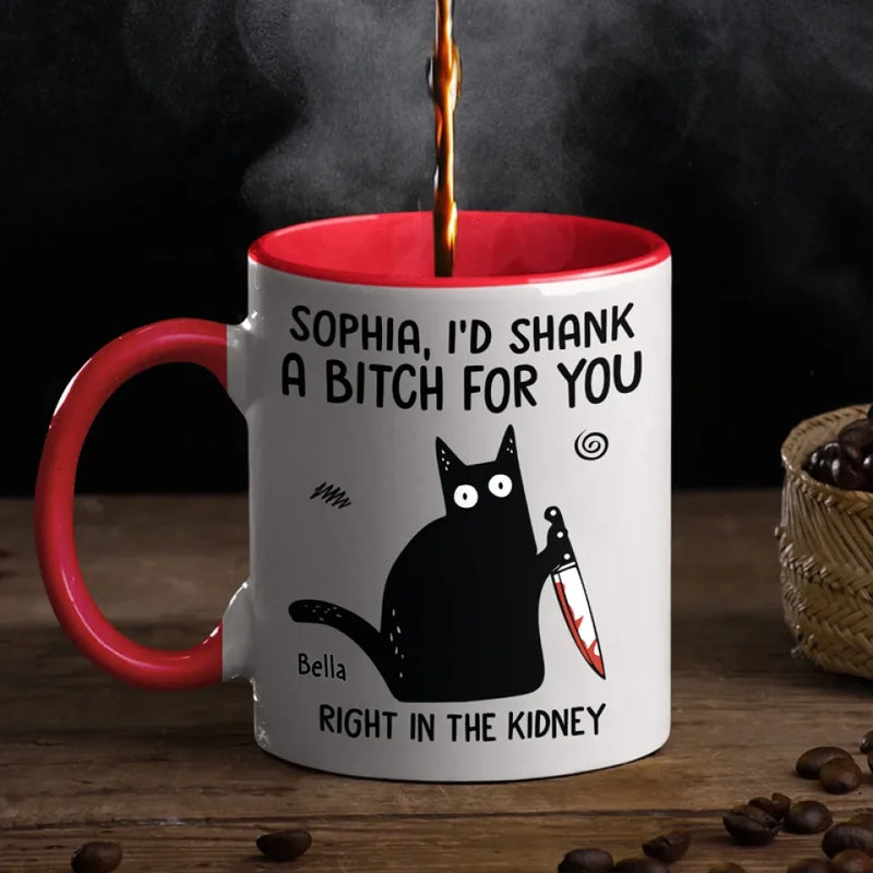 Grab A Cup, Share A Giggle - Friend Personalized Custom Accent Mug - Christmas Gift For Best Friends, Sisters, Family Members, Coworkers