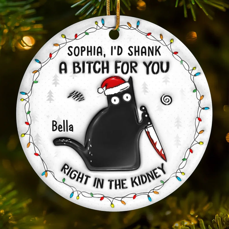 Life Is Too Short For Fake Friends - Friend Personalized Custom 3D Inflated Effect Printed Ornament - Ceramic Round Shaped - Christmas Gift For Best Friends, Sisters, Family Members, Coworkers