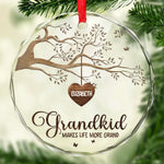 Custom Name Grandkids Christmas Gifts for Grandparents - Personalized Glass Ornament