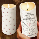 I Promise To Hold You Close, Now And Forever - Couple Personalized Custom 3D Inflated Effect Printed LED Candle -  Christmas Gift For Husband Wife, Anniversary