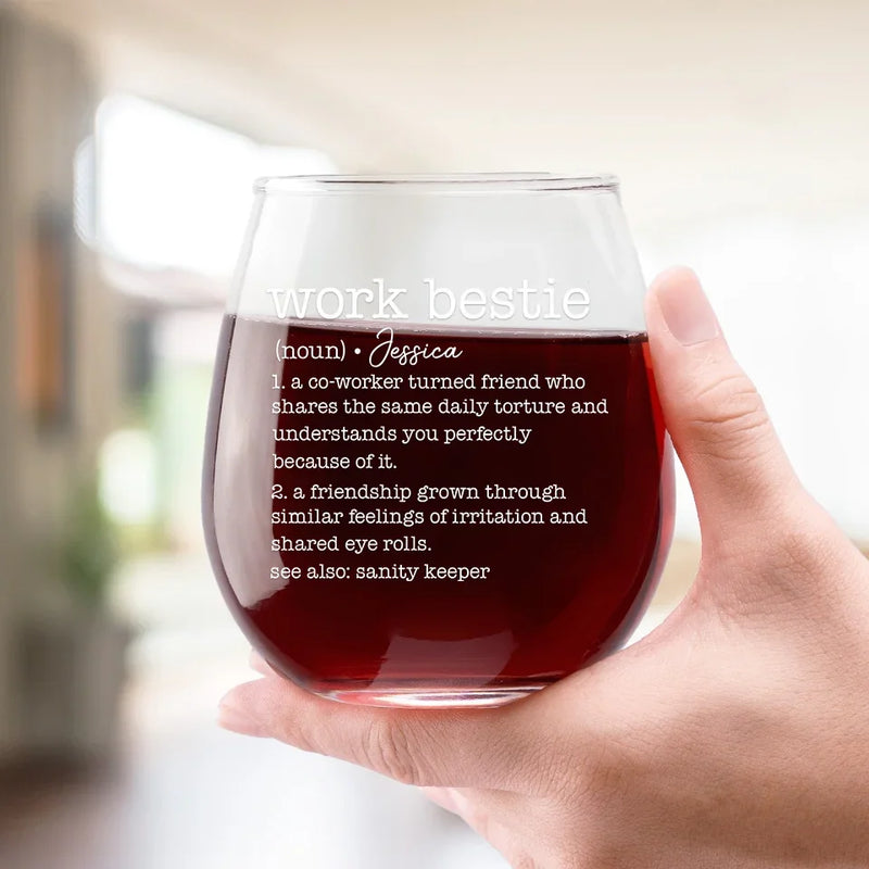 One Of The Best Parts Of Going To Work Is Seeing The Friends You Made - Coworker Personalized Custom Wine Glass - Gift For Coworkers, Work Friends, Colleagues