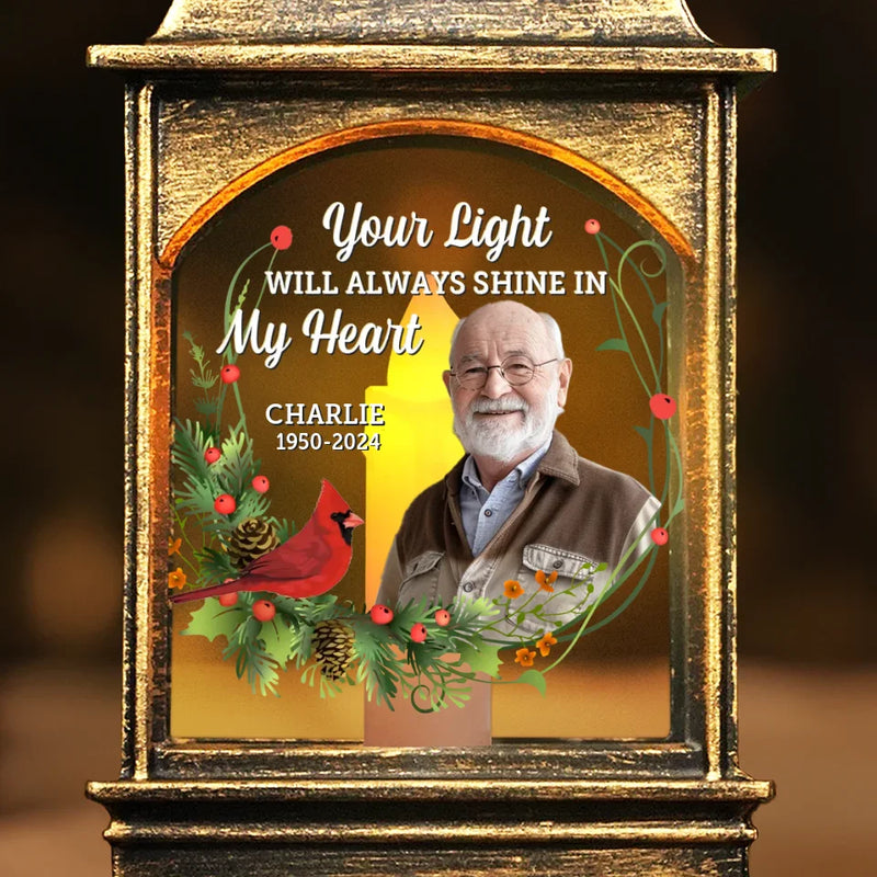 Custom Photo Loved Always, Remembered Forever - Memorial Personalized Custom Christmas Wind Lamp - Sympathy Gift, Christmas Gift For Family Members
