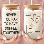 Let It Snow - Bestie Personalized Custom Glass Cup, Iced Coffee Cup - Christmas Gift For Best Friends, BFF, Sisters