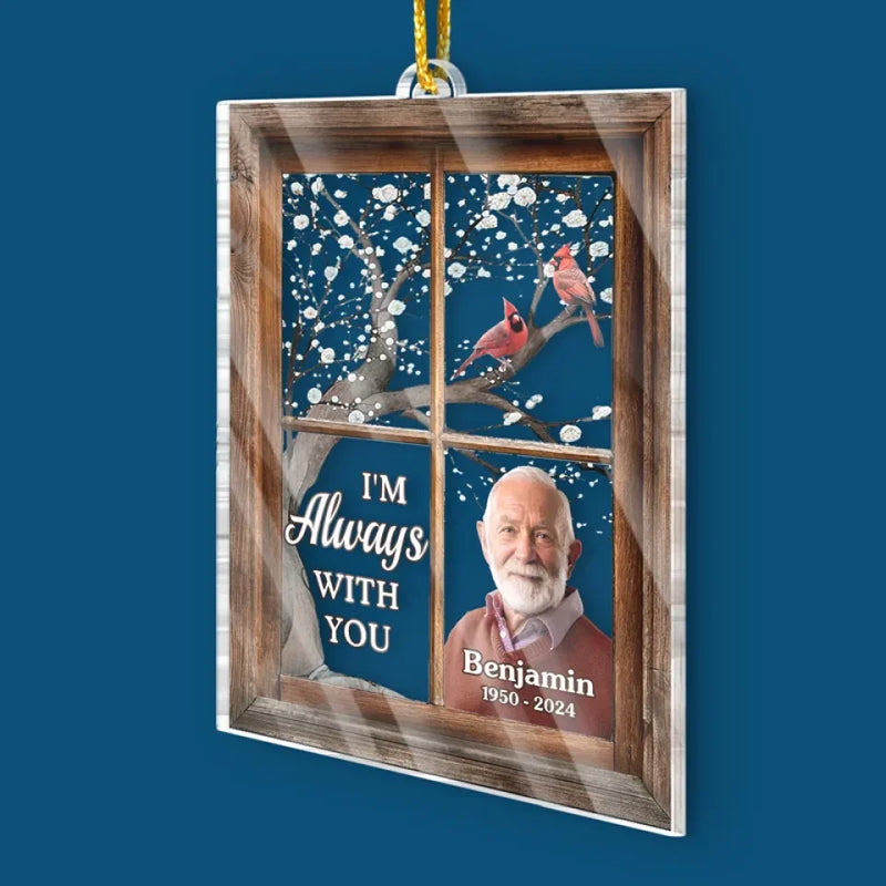 Custom Photo Your Love Lives On In Our Hearts - Memorial Personalized Custom Ornament - Acrylic Custom Shaped - Sympathy Gift, Christmas Gift For Family Members