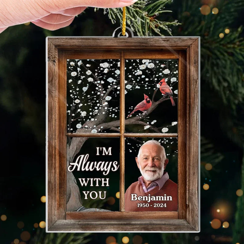 Custom Photo Your Love Lives On In Our Hearts - Memorial Personalized Custom Ornament - Acrylic Custom Shaped - Sympathy Gift, Christmas Gift For Family Members