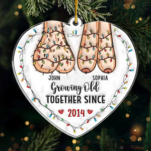 With You, Growing Old Feels Like A Blessing - Couple Personalized Custom 3D Inflated Effect Printed Ornament - Acrylic Custom Shaped - Christmas Gift For Husband Wife, Anniversary