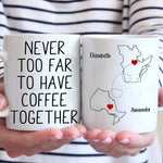 Whether Near Or Far, We Can Always Have A Drink Together - Bestie Personalized Custom Mug - Christmas Gift For Best Friends, BFF, Sisters