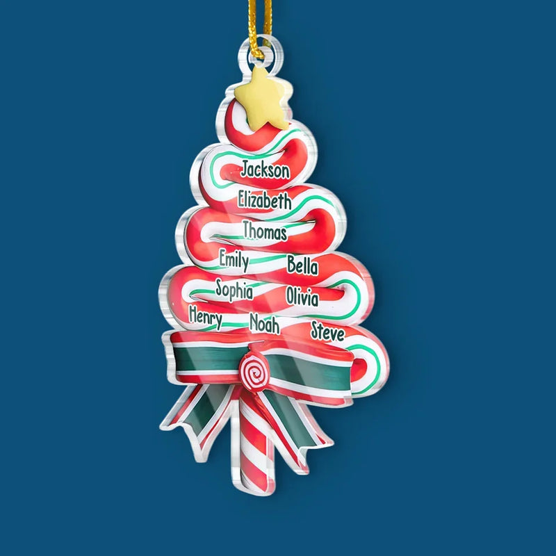 Candy And Christmas Cheer Bring Families Near - Family Personalized Custom Ornament - Acrylic Custom Shaped - Christmas Gift For Family Members