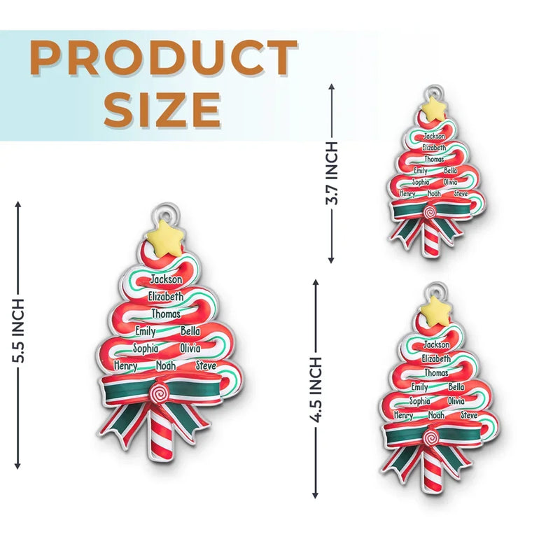 Candy And Christmas Cheer Bring Families Near - Family Personalized Custom Ornament - Acrylic Custom Shaped - Christmas Gift For Family Members