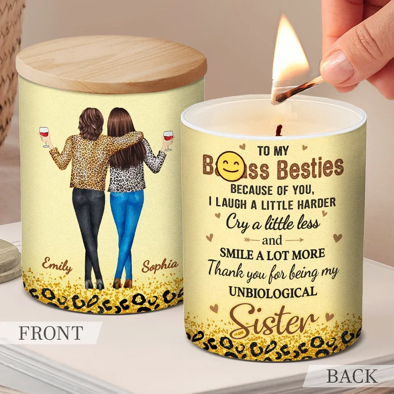 You’re My Happy Place - Bestie Personalized Custom Smokeless Scented Candle - Christmas Gift For Best Friends, BFF, Sisters