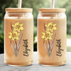 Like A Rose, You Brighten My Day - Bestie Personalized Custom Glass Cup, Iced Coffee Cup - Christmas Gift For Best Friends, BFF, Sisters