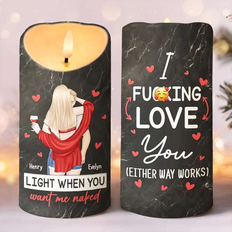 My Love For You Shines Brighter Than A Million Christmas Lights - Couple Personalized Custom LED Candle - Christmas Gift For Husband Wife, Anniversary