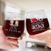 In Squad We Trust - Bestie Personalized Custom Wine Glass - Gift For Best Friends, BFF, Sisters
