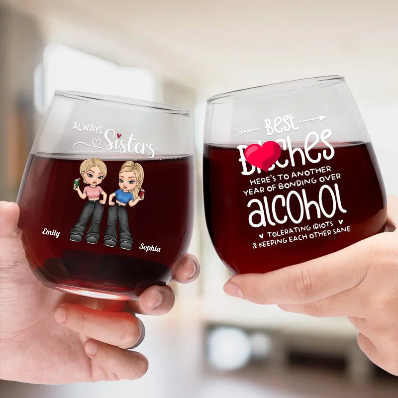 In Squad We Trust - Bestie Personalized Custom Wine Glass - Gift For Best Friends, BFF, Sisters