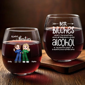 In Squad We Trust - Bestie Personalized Custom Wine Glass - Gift For Best Friends, BFF, Sisters